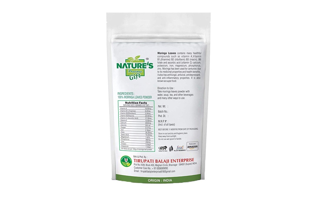 Nature's Gift Moringa Leaves Powder    Pack  250 grams